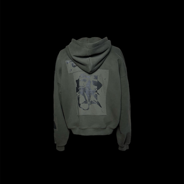 【emostanceclub】Washed Vienna Horse Patch Zip Hoodie Khaki Washed Vienna horse patch zip hoodie - khaki : EMOstanceclub