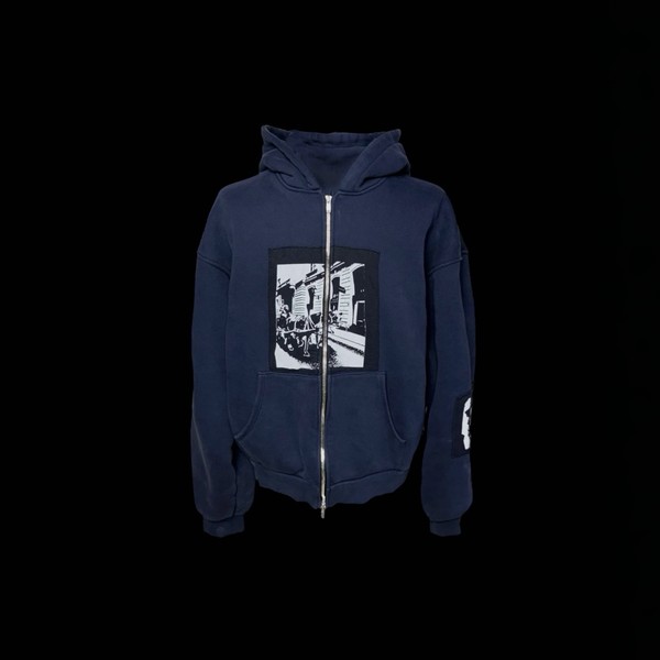 パーカー・フーディ [EMOstanceclub] Washed Vienna horse patch zip hoodie 94e29001ccb4e.jpeg