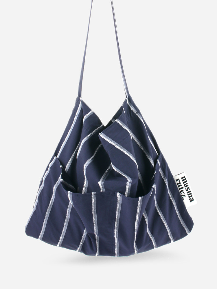 ★masmarulez★ Rabbit eco bagCozy checknavy Rabbit eco bag_Wide navy : Masmarulez [마스마룰즈]
