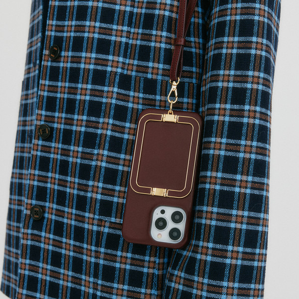 EVENT] Phone Case with Leather Strap - Burgundy : EENK SHOP