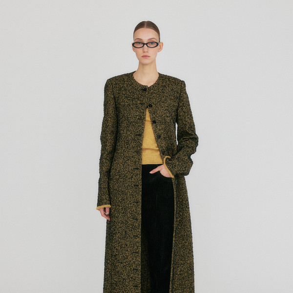 【EENK】ZILOUS Round Neck Coat 2colors ZILOUS Round Neck Coat - Beige/Black : EENK SHOP