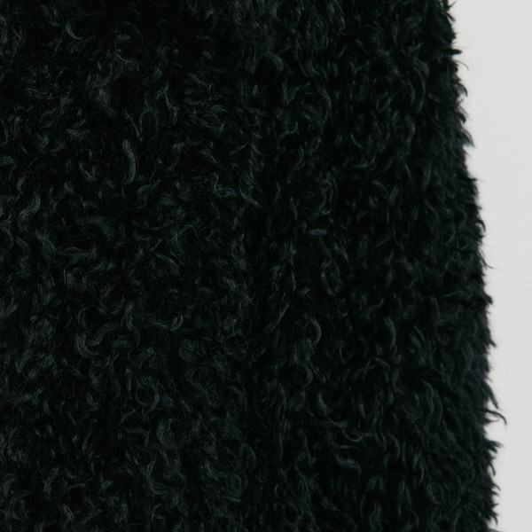 [EENK] / ☆ ZUFFIEA Fluffy Funnel Neck Coat / Black ZUFFIEA Fluffy Funnel Neck Coat - Black : EENK SHOP