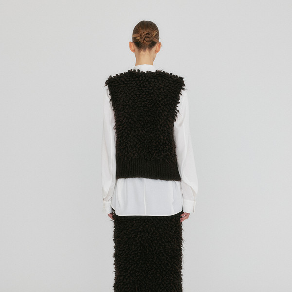 ZIJEL Straight Knitted Skirt - Brown : EENK SHOP