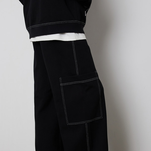MEENDERI] [UNISEX] BIG POCKET JOGGER PANTS - BLACK