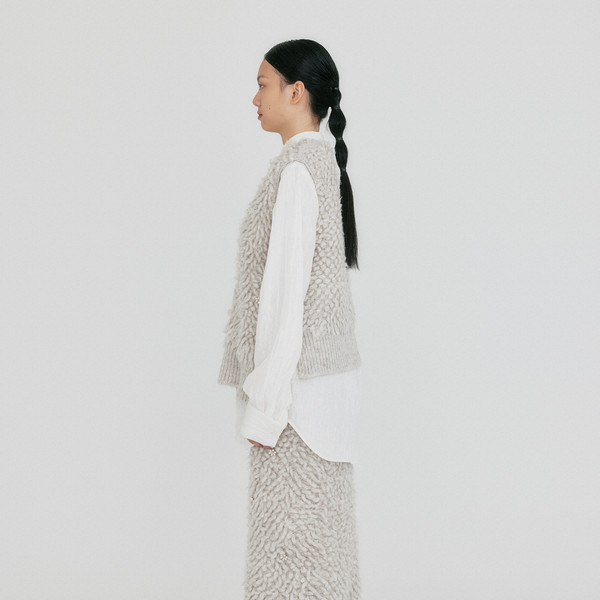 [EENK] / ☆ ZIJEL Straight Knitted Skirt / Grey ZIJEL Straight Knitted Skirt - Grey : EENK SHOP