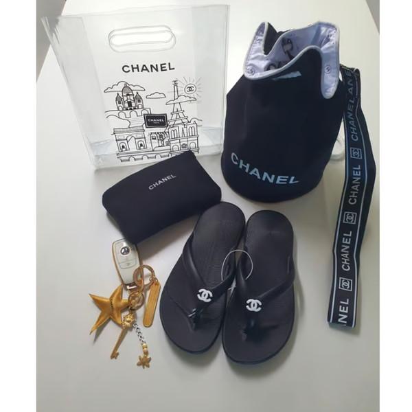 CHANEL 샤넬 쪼리+비치백