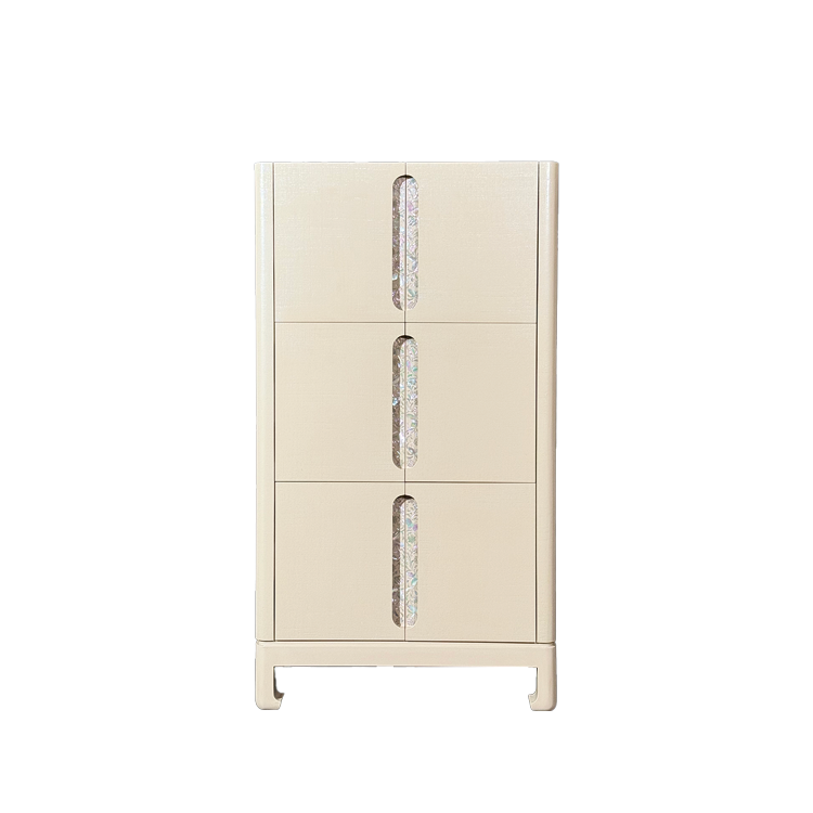 Butterfly & Arabesque Hemp Cabinet 3-level (ivory)