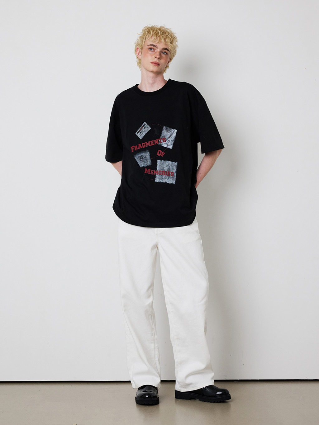★MEENDERI★[UNISEX] FRAGMENTS PRINT T-SHIRT - WHITE★正規品 MUSINSA | MEENDERI [UNISEX] FRAGMENTS PRINT T-SHIRT - WHITE