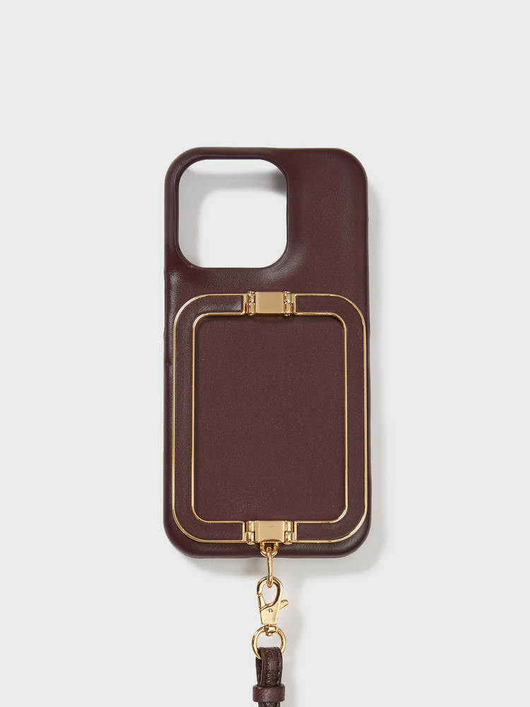 【EENK】Phone Case with Leather Strap Yellow Check Phone Case with Leather Strap Butter Yellow : EENK SHOP