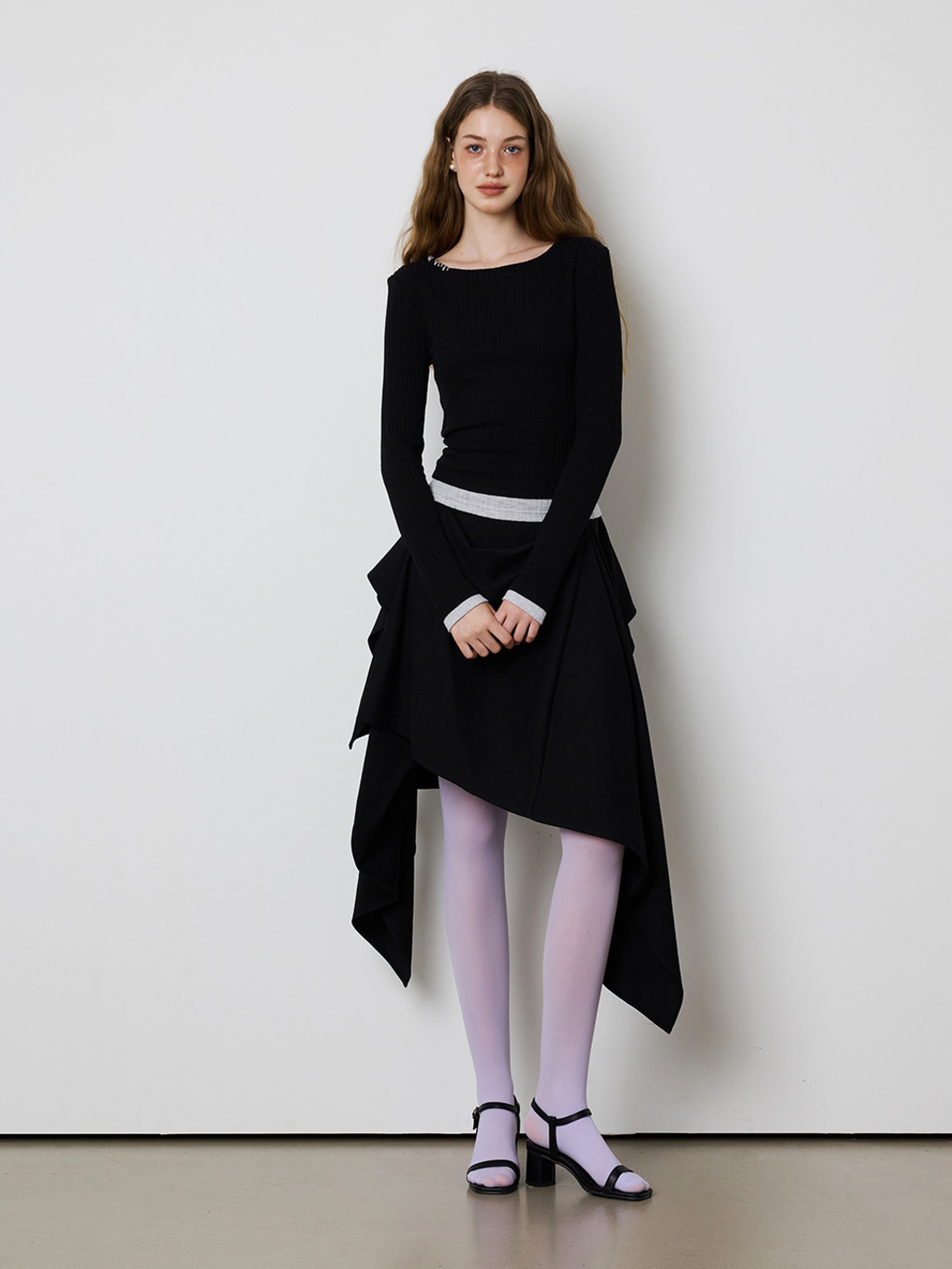 ★MEENDERI★LAYERED STITCH T-SHIRT - GREY★正規品/直送料込 Designer fashion, Seoul-fully created | W Concept