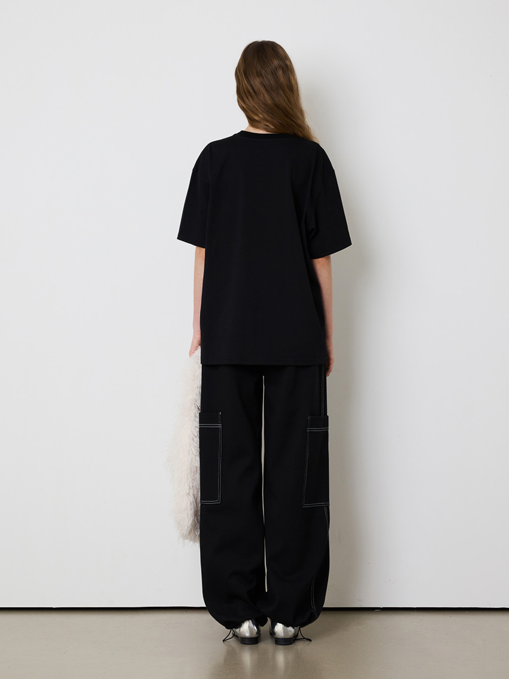 MEENDERI-[UNISEX] FRAGMENTS PRINT T-SHIRT - BLACK│삼성물산