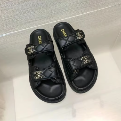 CHANEL 샤넬 벨크로 뮬 슬리퍼