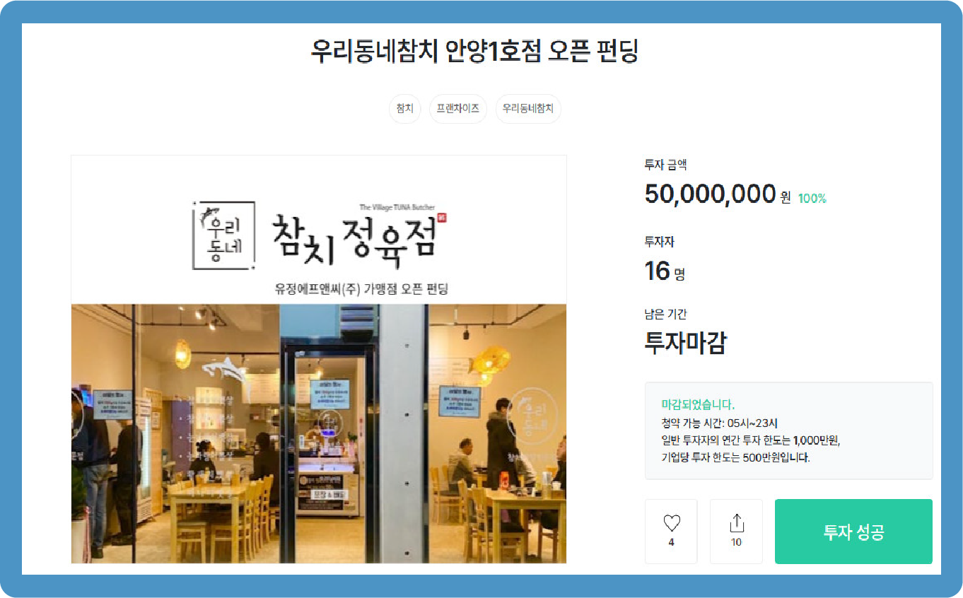 <p style="text-align: center;"><span style="font-size: 20px;"><strong>펀딩사례 경기 안양 1호점</strong></span></p>