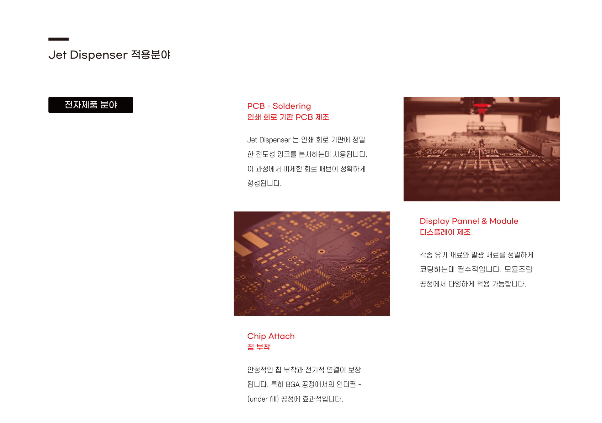 젯 디스펜서 Jet Dispenser 특성, 비접촉 디스펜서, 산업용 디스펜서, 젯 디스펜서 활용