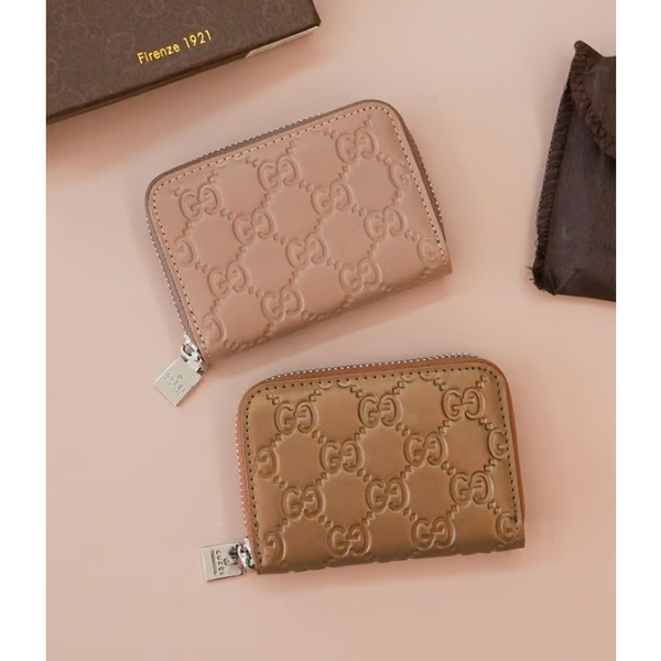 GUCCI 구찌 시그니처 GG 시마 지퍼 카드지갑