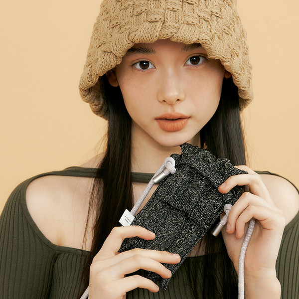Nano Bag Glitter Black : PLEATSMAMA: Sustainable Knit Pleats Bag