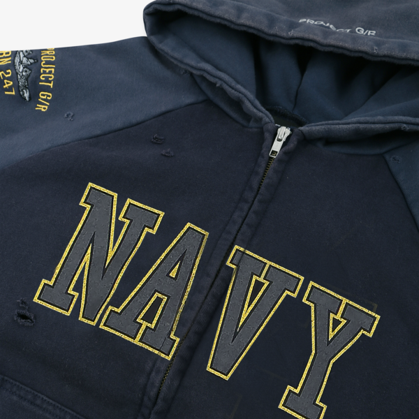 トップス Project G/R Reconstructed Folded Hoodie Project G/R Reconstructed Folded Zip Hoodie 帽T – LIT select