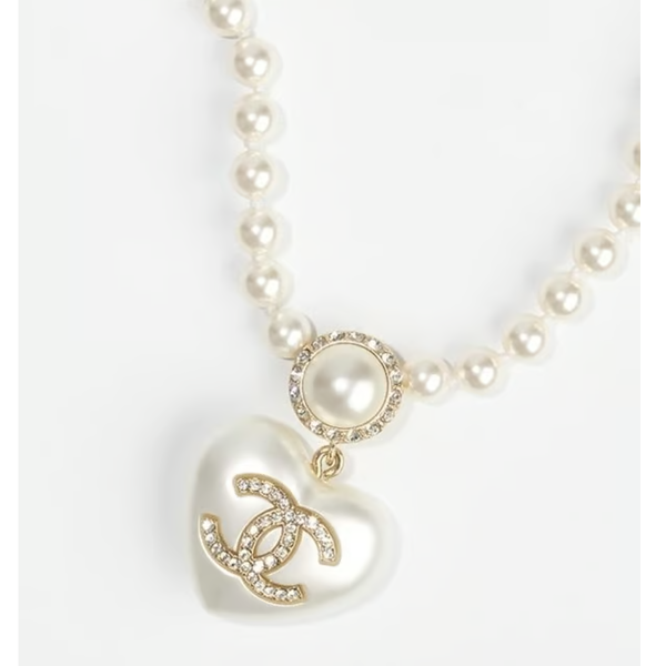CHANEL 샤넬 진주 하트귀걸이 목걸이