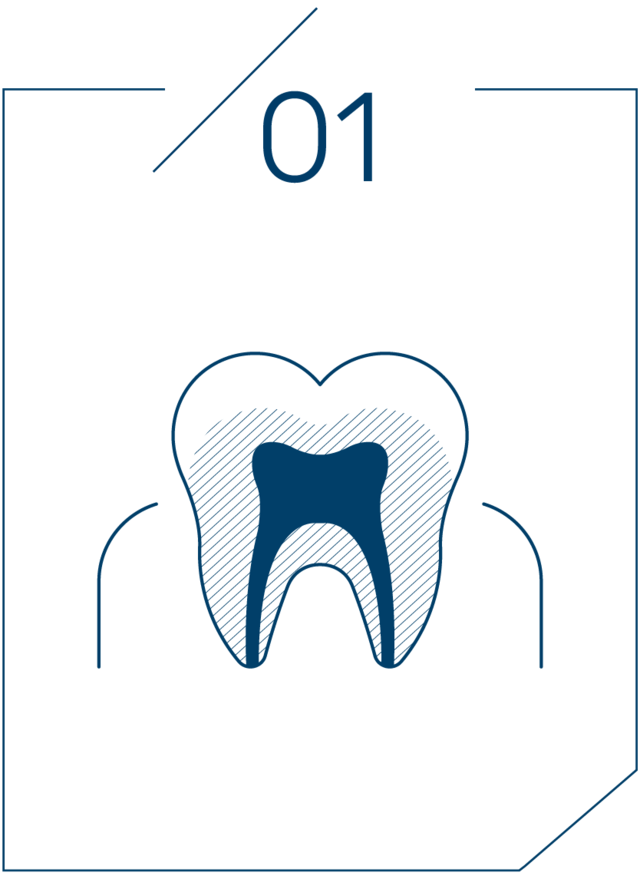 <strong>1단계 감염된 치수 확인</strong>