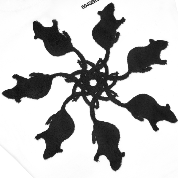 FURRY RAT SLIM T SHIRT IN WHITE : 604SERVICE