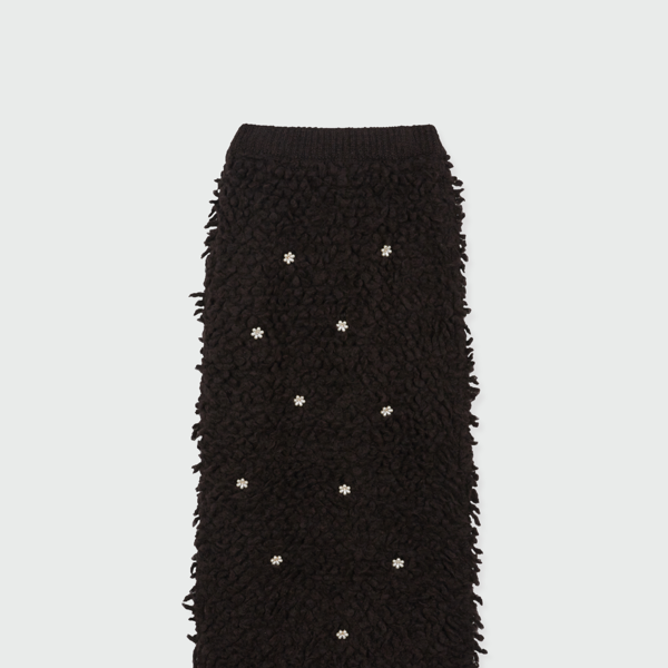 [EENK] / ☆ ZIJEL Straight Knitted Skirt / Brown ZIJEL Straight Knitted Skirt - Brown : EENK SHOP