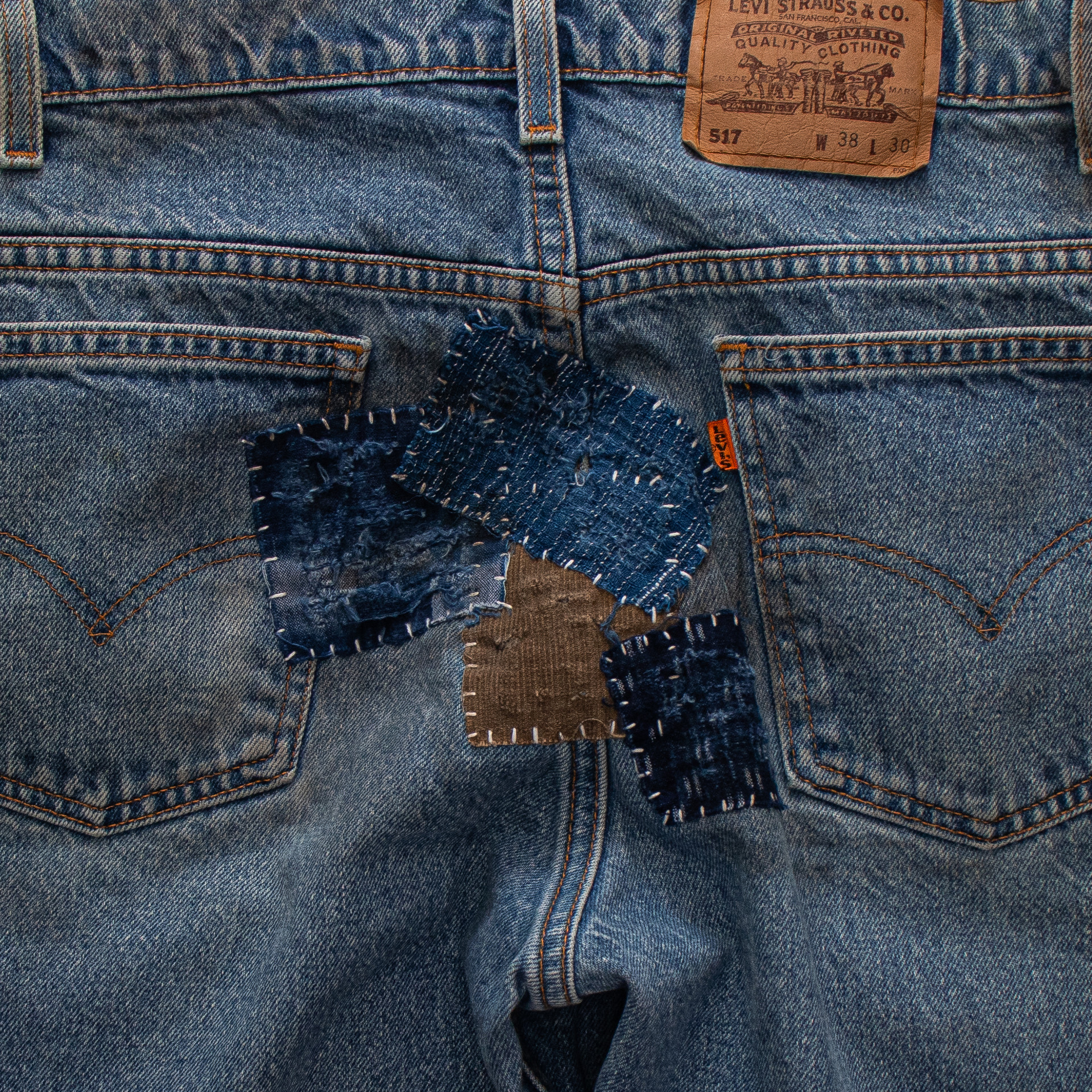 NO.181 DISTRESSED PATCHWORK JEANS : twostandard