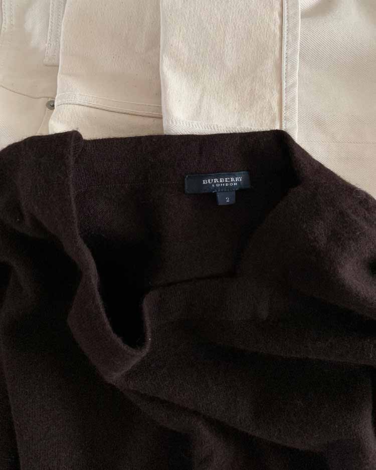 BURBERRY バーバリー ベルテッド 11 アンゴラ ロングコート