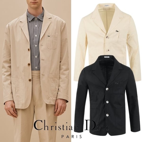 CHRISTIAN DIOR 크리스찬디올 스틸로고 쓰리버튼 코튼 자켓
