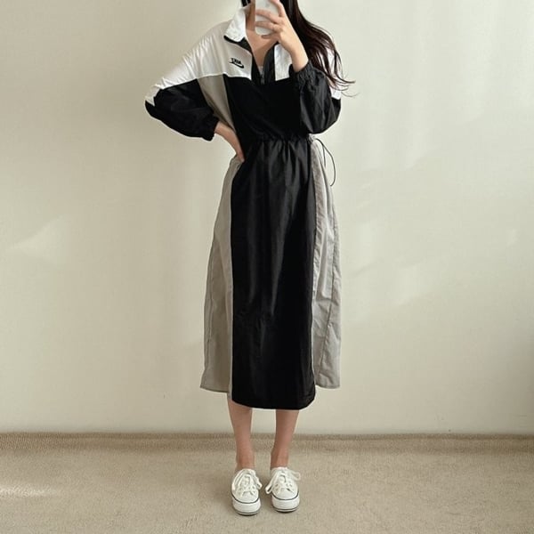 NIKE 나이키 배색 아노락 원피스