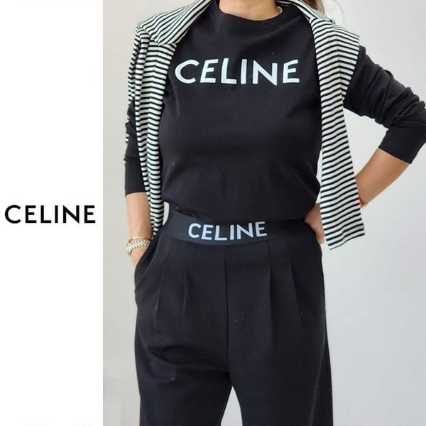 CELINE 셀린느 레터링 긴팔티셔츠