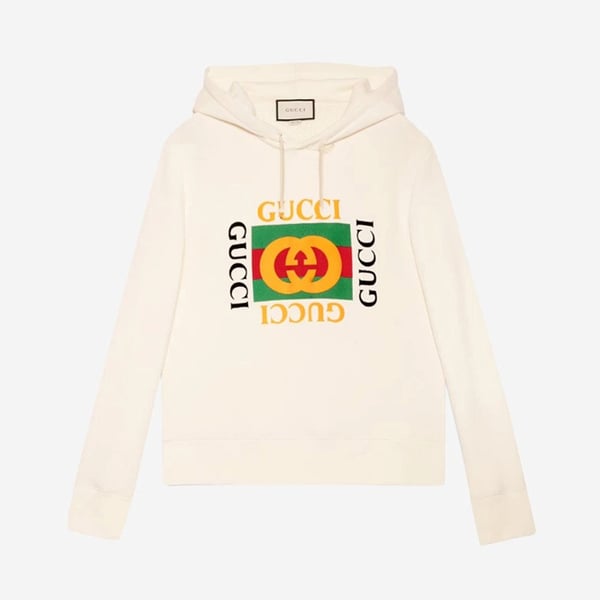 GUCCI 구찌 사각 빈티지로고 사각후드티