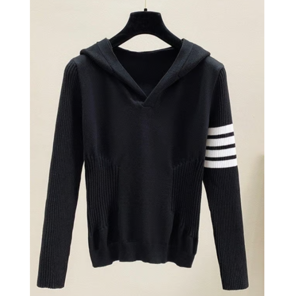 THOM BROWNE 톰브라운 브이라인 후드 니트