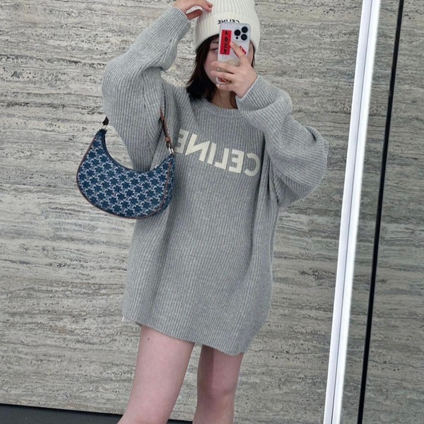 CELINE 셀린느 24FW 니트 오버사이즈 스웨터 울 그레이  ▶매장-210만원◀