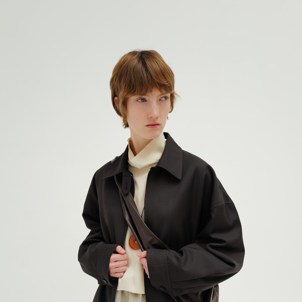 Wool blouson jacket (black) : MONOHA Wool blouson jacket (black) : MONOHA