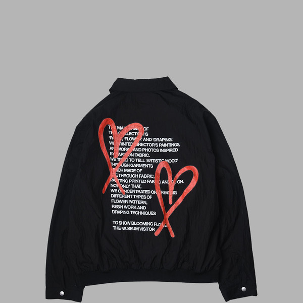 [THE MUSEUM VISITOR]★韓国人気★HEART PRINTED WINDBREAKER HEART PRINTED WINDBREAKER (BLACK) : THE MUSEUM VISITOR