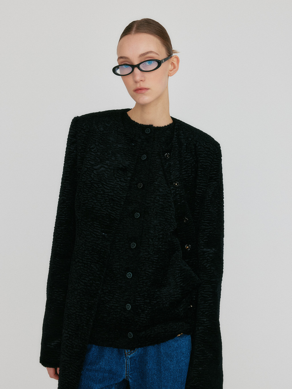 ZILOUS Round Neck Coat - Black : EENK SHOP