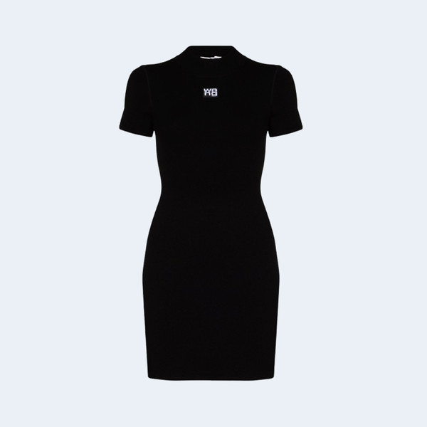 ALEXANDER WANG 알렉산더 왕 로고 프린트 슬림 핏 미니 드레스 ▶매장-154만원대◀