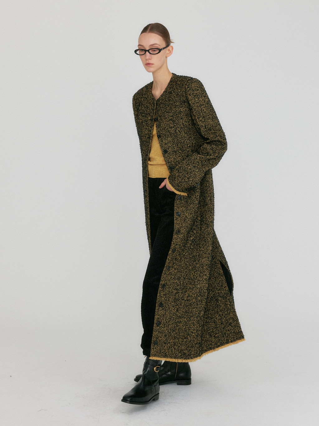 【EENK】ZILOUS Round Neck Coat 2colors ZILOUS Round Neck Coat - Black : EENK SHOP