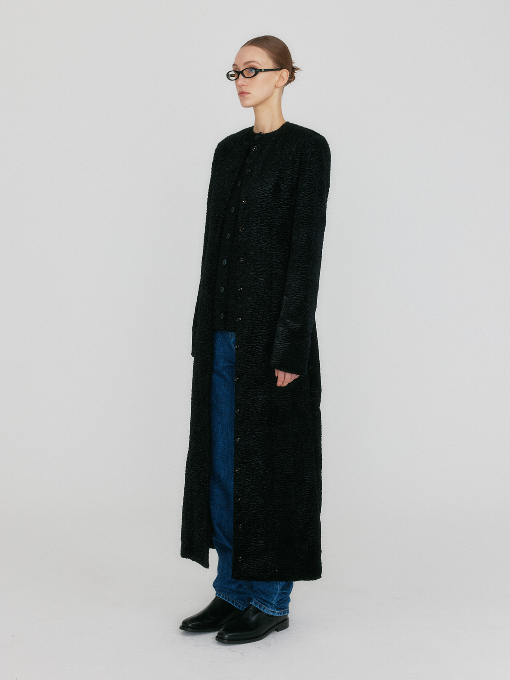 【EENK】ZILOUS Round Neck Coat 2colors ZILOUS Round Neck Coat - Beige/Black : EENK SHOP