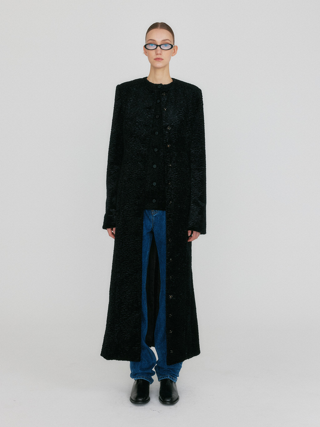 【EENK】ZILOUS Round Neck Coat 2colors ZILOUS Round Neck Coat - Black : EENK
