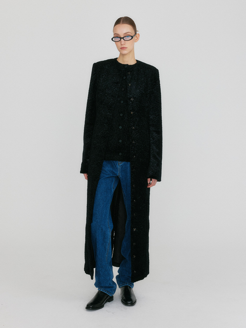 【EENK】ZILOUS Round Neck Coat 2colors ZILOUS Round Neck Coat - Black : EENK SHOP