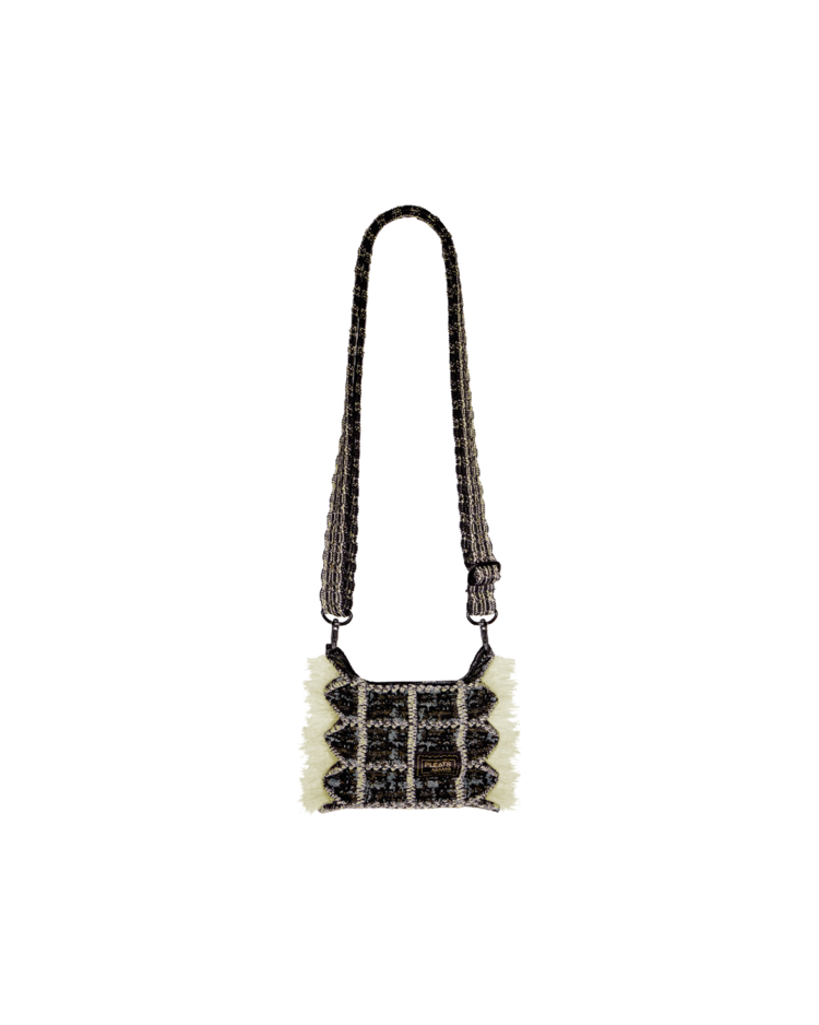 TWEED MINI SACOCHE BAG ORANGE : PLEATSMAMA: Sustainable Knit