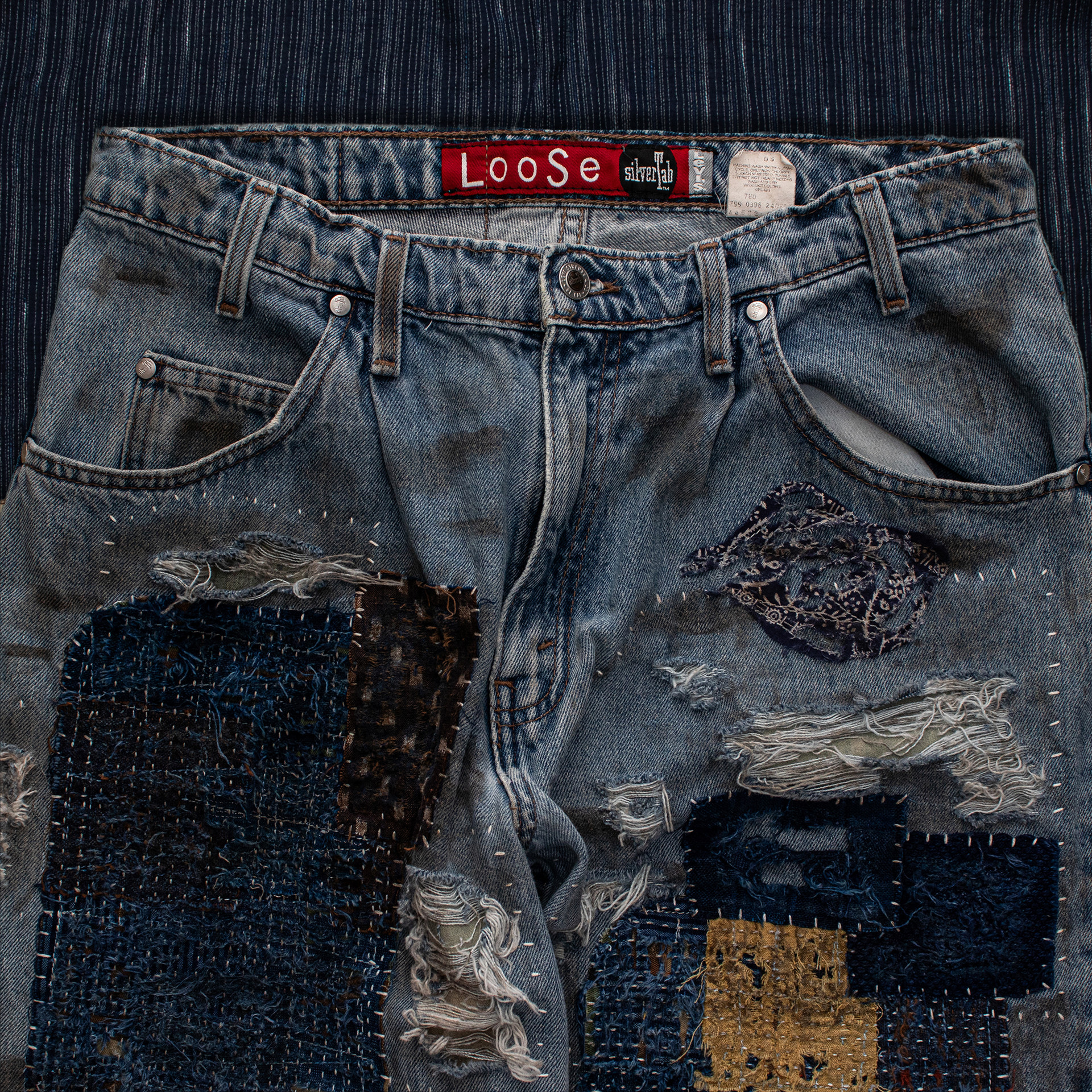 NO.187 DISTRESSED PATCHWORK JEANS : twostandard