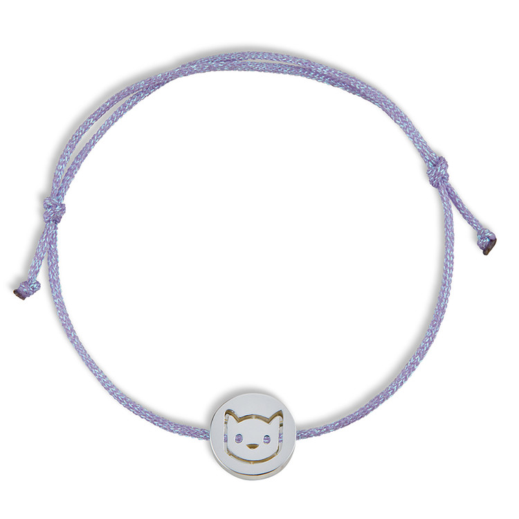 SUEL☆Kitty String Bracelet Kitty Coin Cord Bracelet (metallic violet) : SUEL