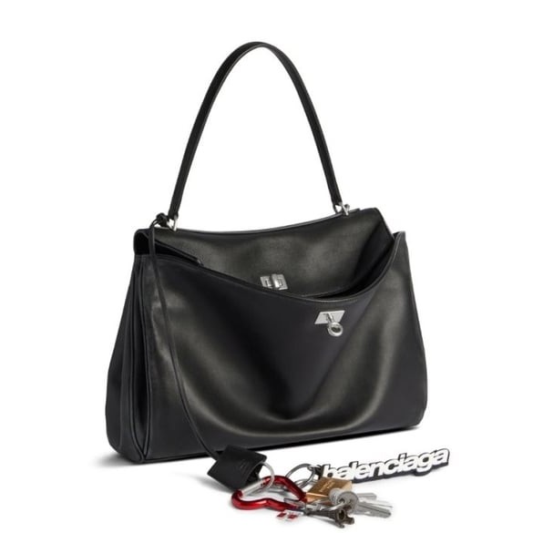 BALENCIAGA 발렌시아가 로데오 미디엄 유즈드 이펙트 원 참 핸드백