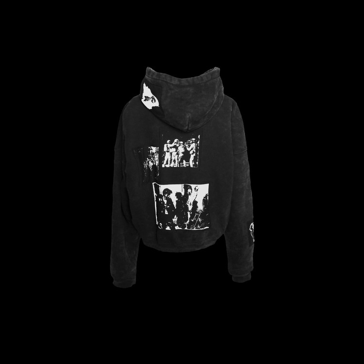 トップス EMOstanceclub Washed patch zip hoodie Smoke washed patch zip hoodie - black : emostanceclub