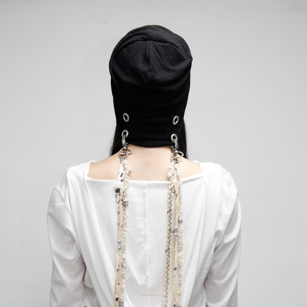 【PASTER】 BRAIDED HAIR KEYRING BEANIE HANDMADE] BRAIDED HAIR KEYRING BEANIE, BLACK : PASTER