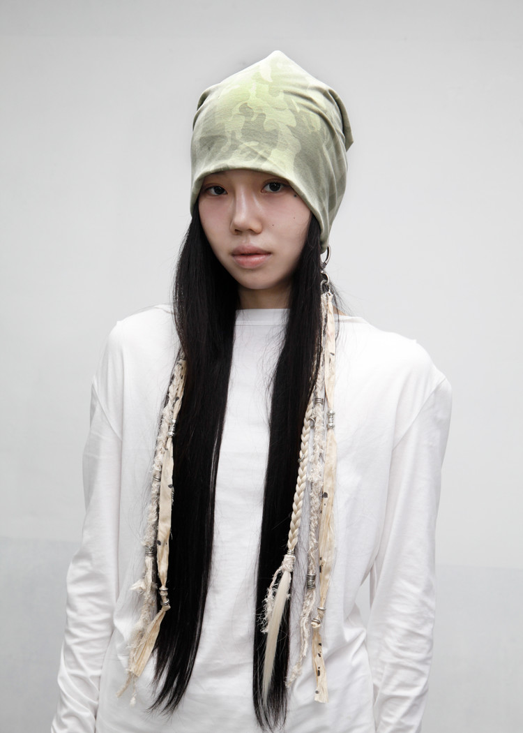 【PASTER】 BRAIDED HAIR KEYRING BEANIE HANDMADE] BRAIDED HAIR KEYRING BEANIE, CAMO : PASTER