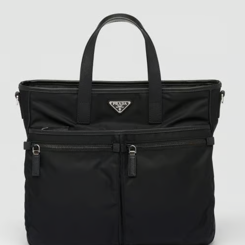 PRADA 프라다 리나일론 및 사피아노 가죽 토트백