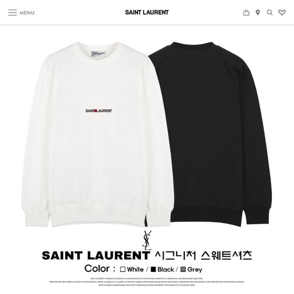 YSL 입생로랑 특양면맨투맨